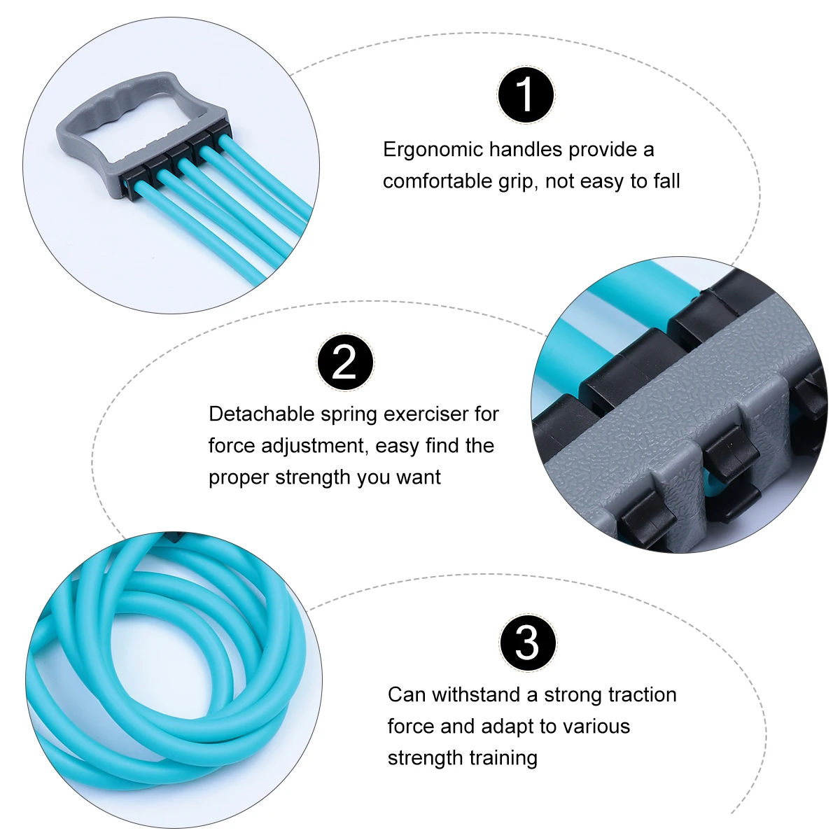 

1Pcs Chest Expander Detachable Spring Exerciser Arm Pulling Resistant Band Home Office Muscle Training Chest Expander