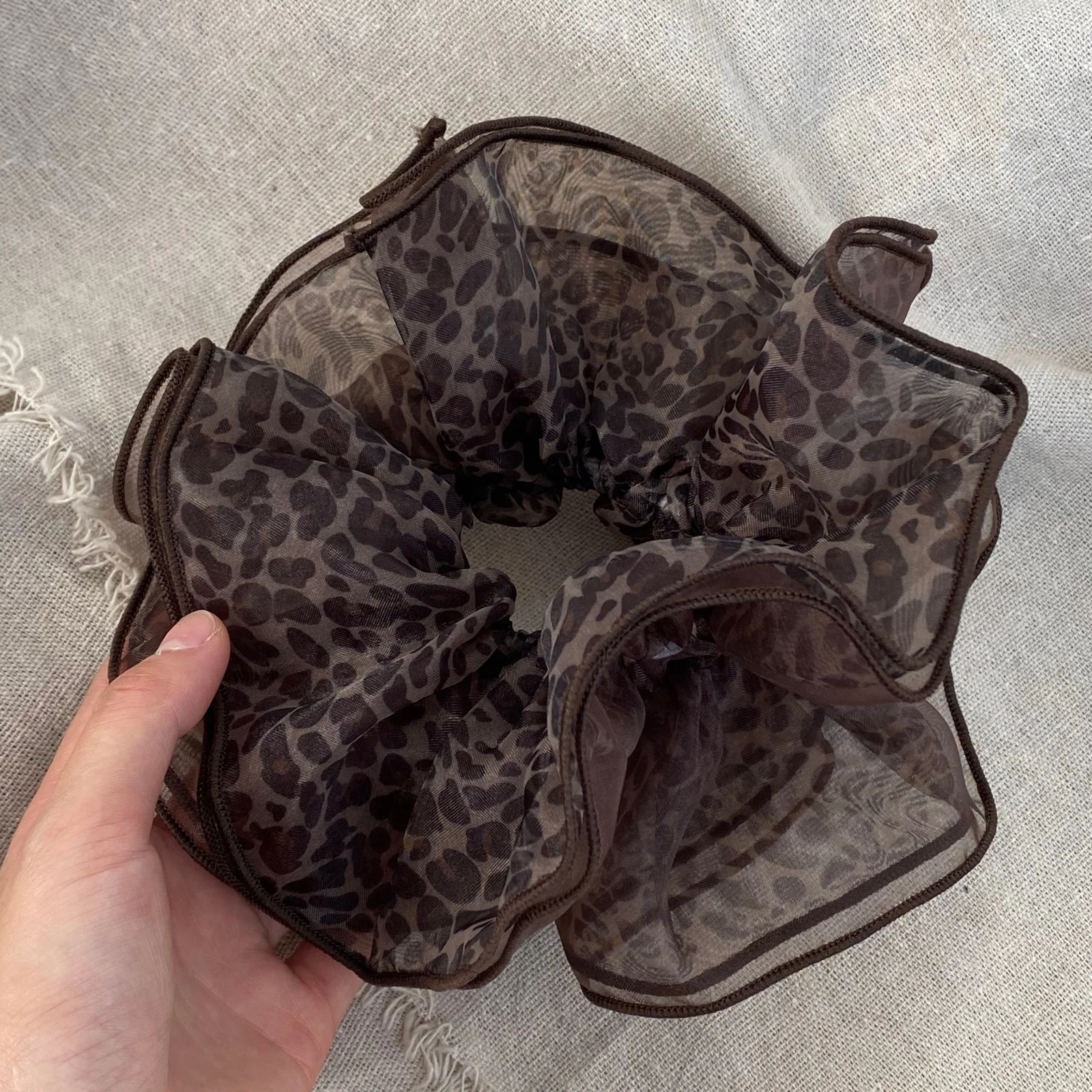 1PC Trendy Leopard Print Mesh  - Hair Net Invisible ulasan dan harga