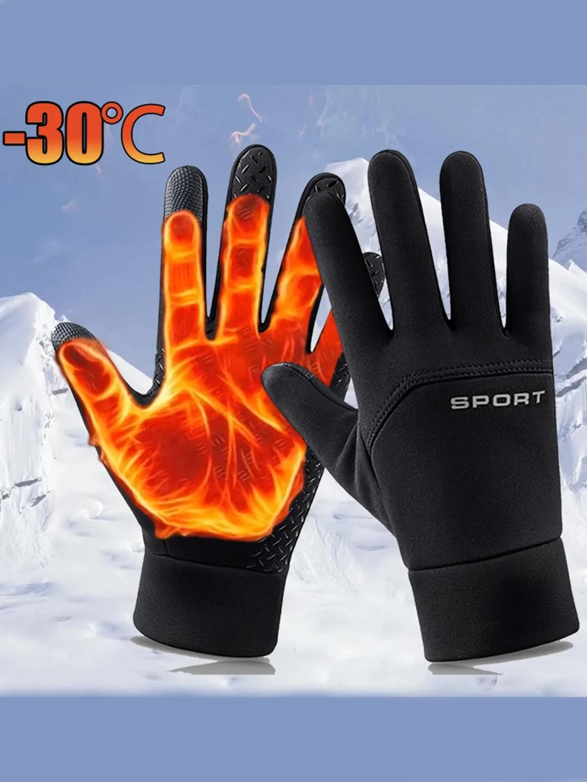 AliExpress NONE Autumn Winter Warm Gloves Touch Screen Windproof Cold Proof Bicycle Riding Gloves Men's and Women's Running Hiking Skiing Gloves
