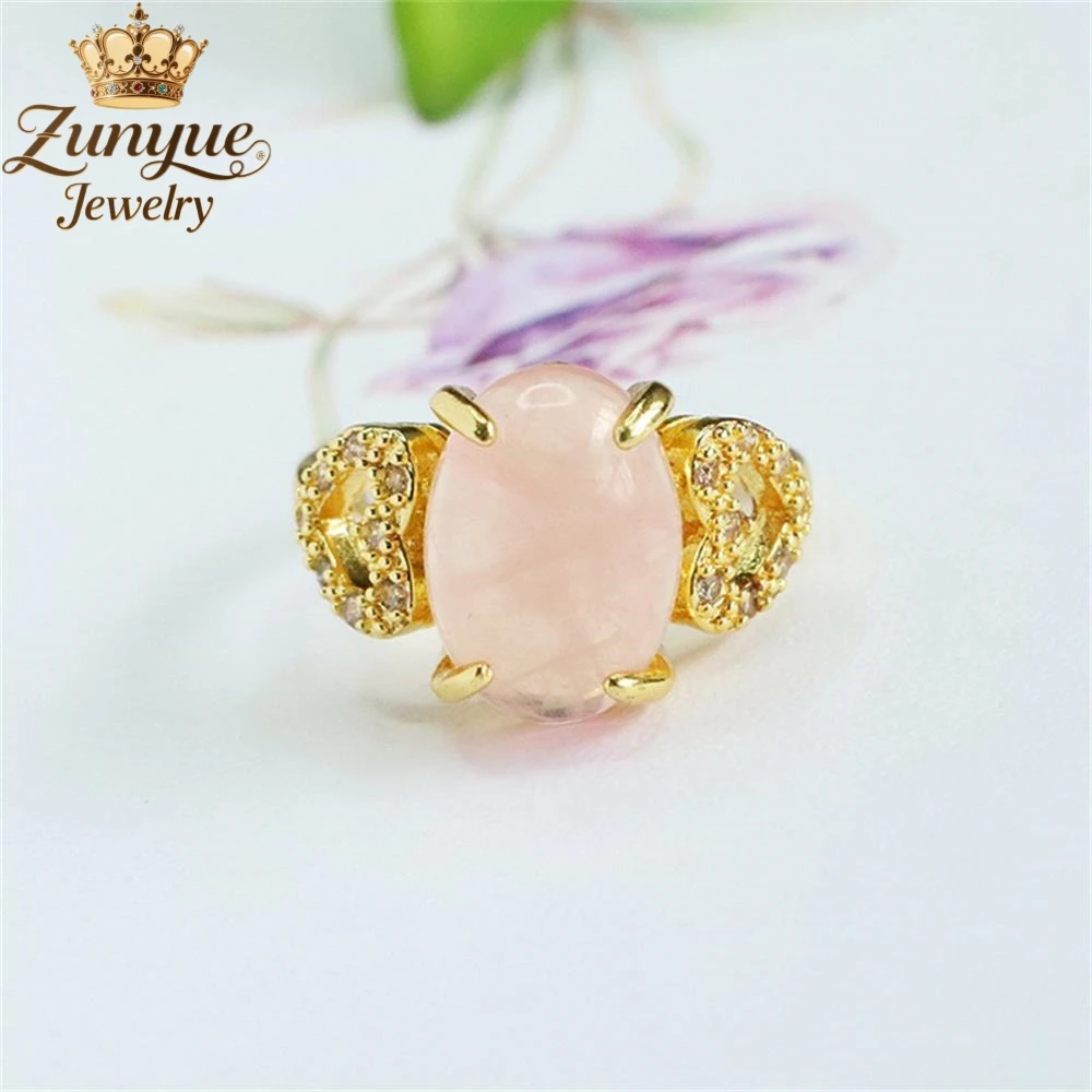 

Natural Pink Crystal Love Diamond Hollowed-Out Ring Luxury Quality Fashion Fine Jewelry Exquisite Elegant Popular Charms Young
