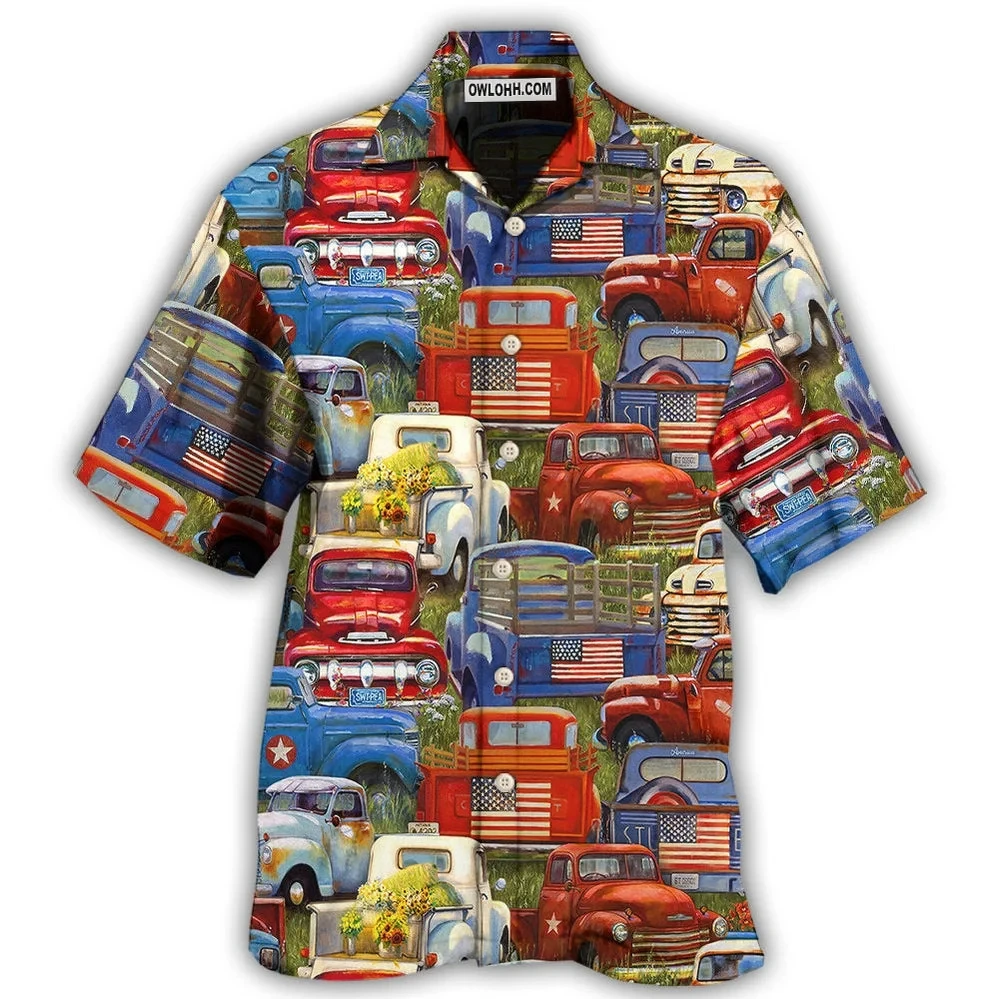 Chemise hawaïenne à manches courtes pour hommes avec impression de voiture 3D, chemisier à boutonnage simple, vêtements de plage, revers, vacances,