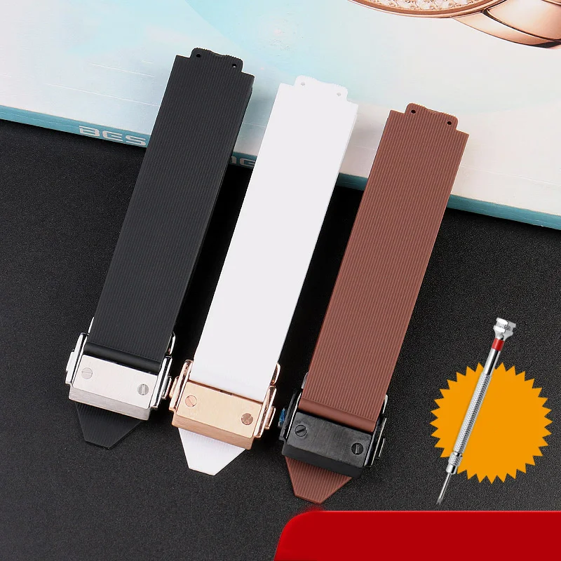 Watchband for HUBLOT BIG BANG Silicone 20*13mm Waterproof Women Watch Strap Chain Watch Accessories Rubber Bracelet wristband