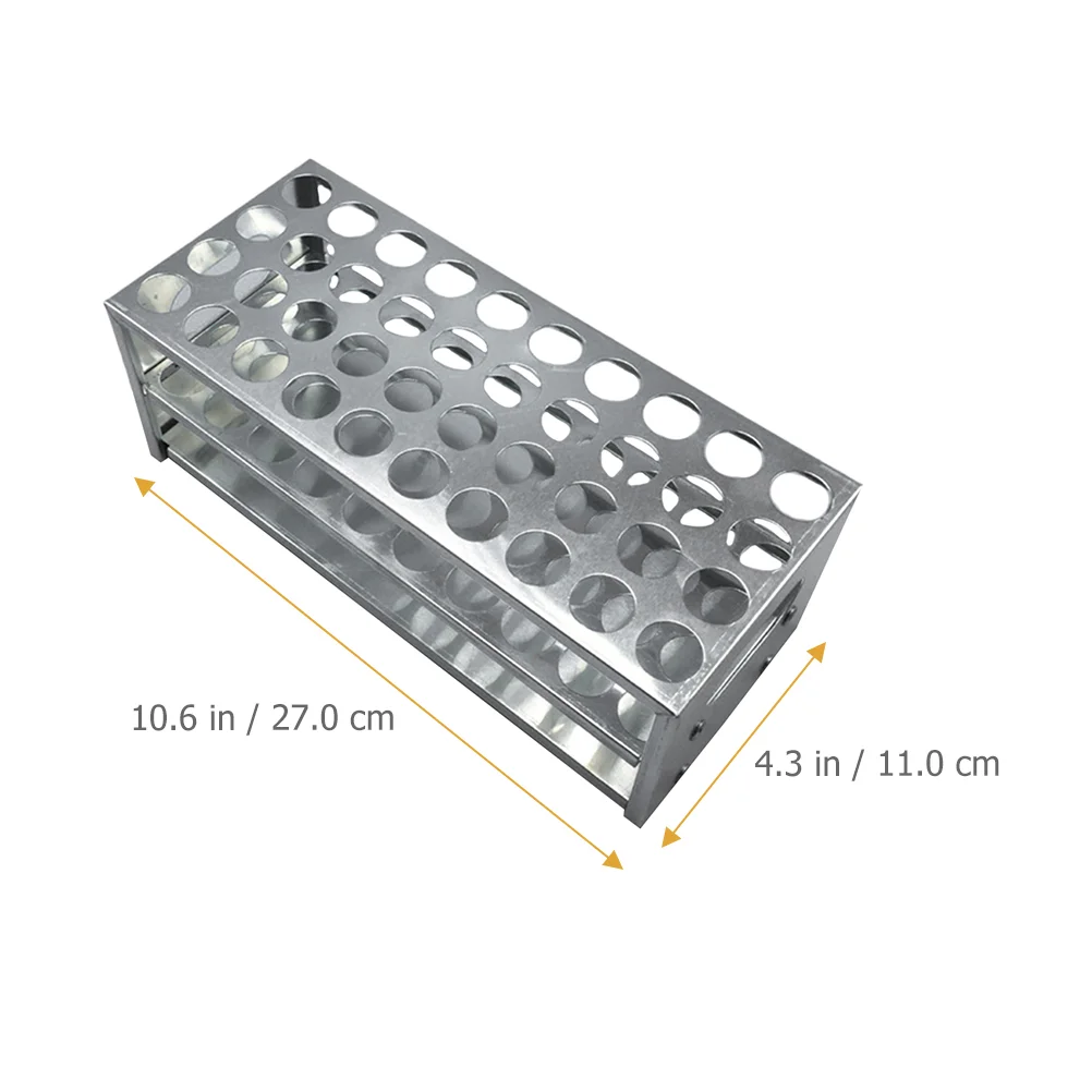 Test Tube Rack Exquisite Craftsmanship Silver Stand for Laboratory Holder Aluminum 40-Hole Labs Fine