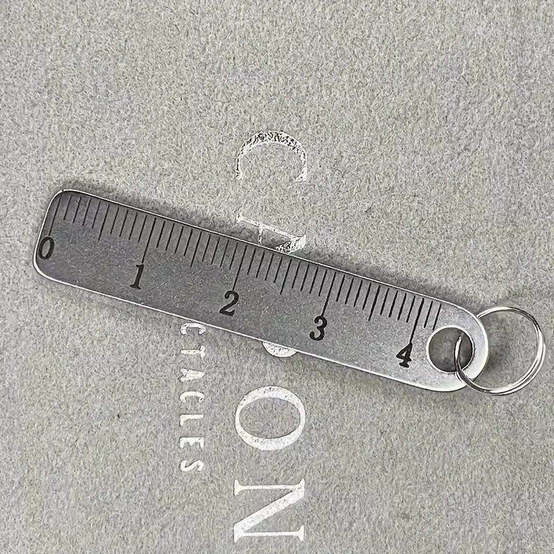 Portable Stainless Steel Mini Ruler With Keychain Measuring Tool For Office And School Supplies Learning Stationery