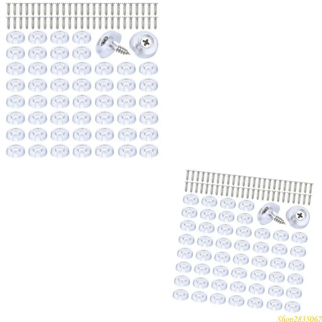 150Pcs Cutting Board Feet Bumper Screw On Rubber Feet with Screws Nonslip Round Chair Leg Caps Feet Pad Enduring 831F