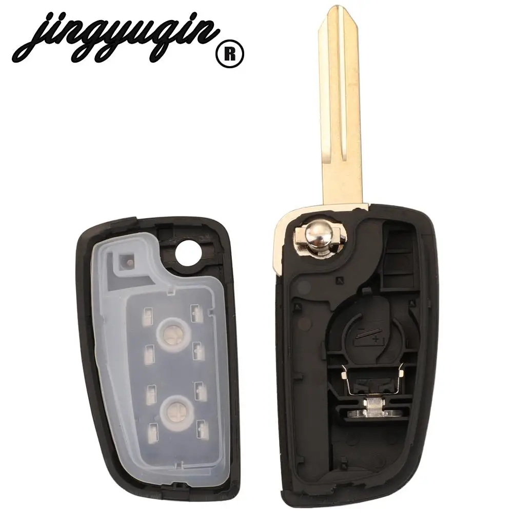 jingyuqin 2/3/4 Przyciski Do Nissan Qashqai Rogue Micra Pulsar X-Trail Juke F15/F16 Fob Flip Folding Remote Car Key Shell Case