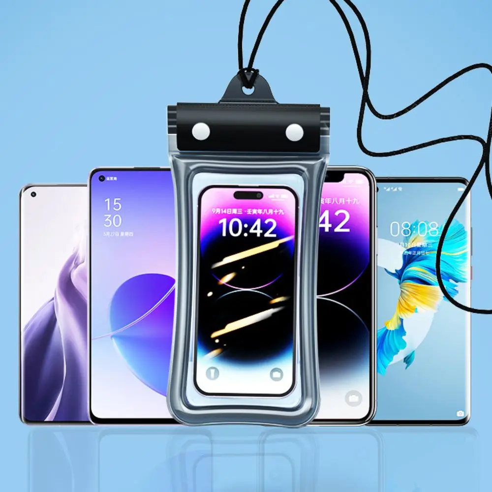 Transparent Mobile Phone Cover PVC Touch Screen with Lanyard Phone Pouch for mobile phones with a size of 7 inches or less