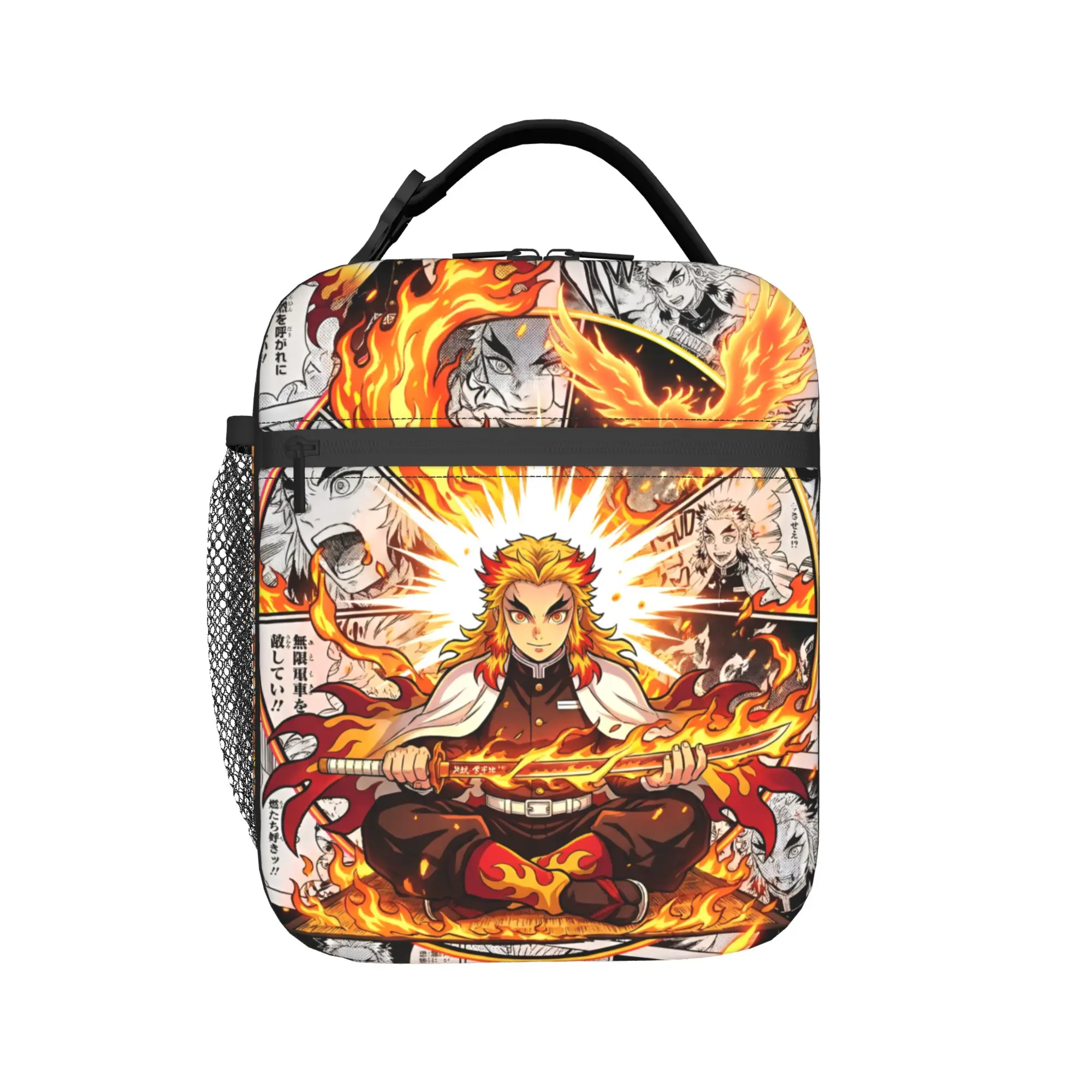 Custom D-Demons Slayers Portable Lunch Box Waterproof Japanese Manga Thermal Cooler Food Insulated Lunch Bag Office Work