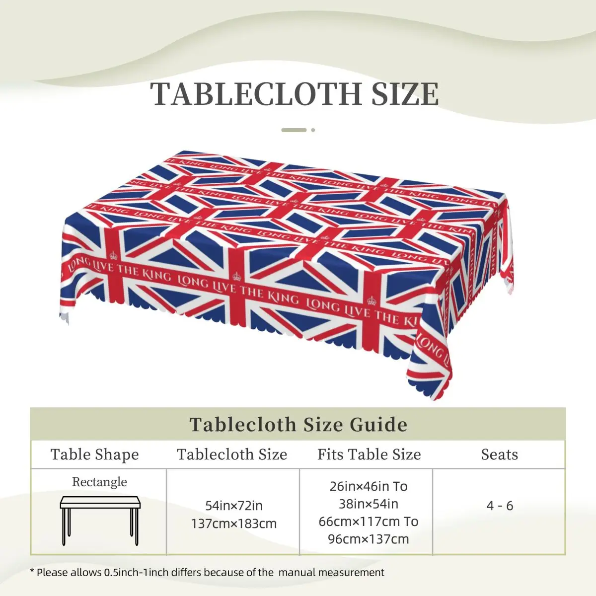 Union Jack Flag Of The UK United Kingdom British Tablecloth Restaurant Kitchen Rectangular Tablecloth Decorations Table Cover