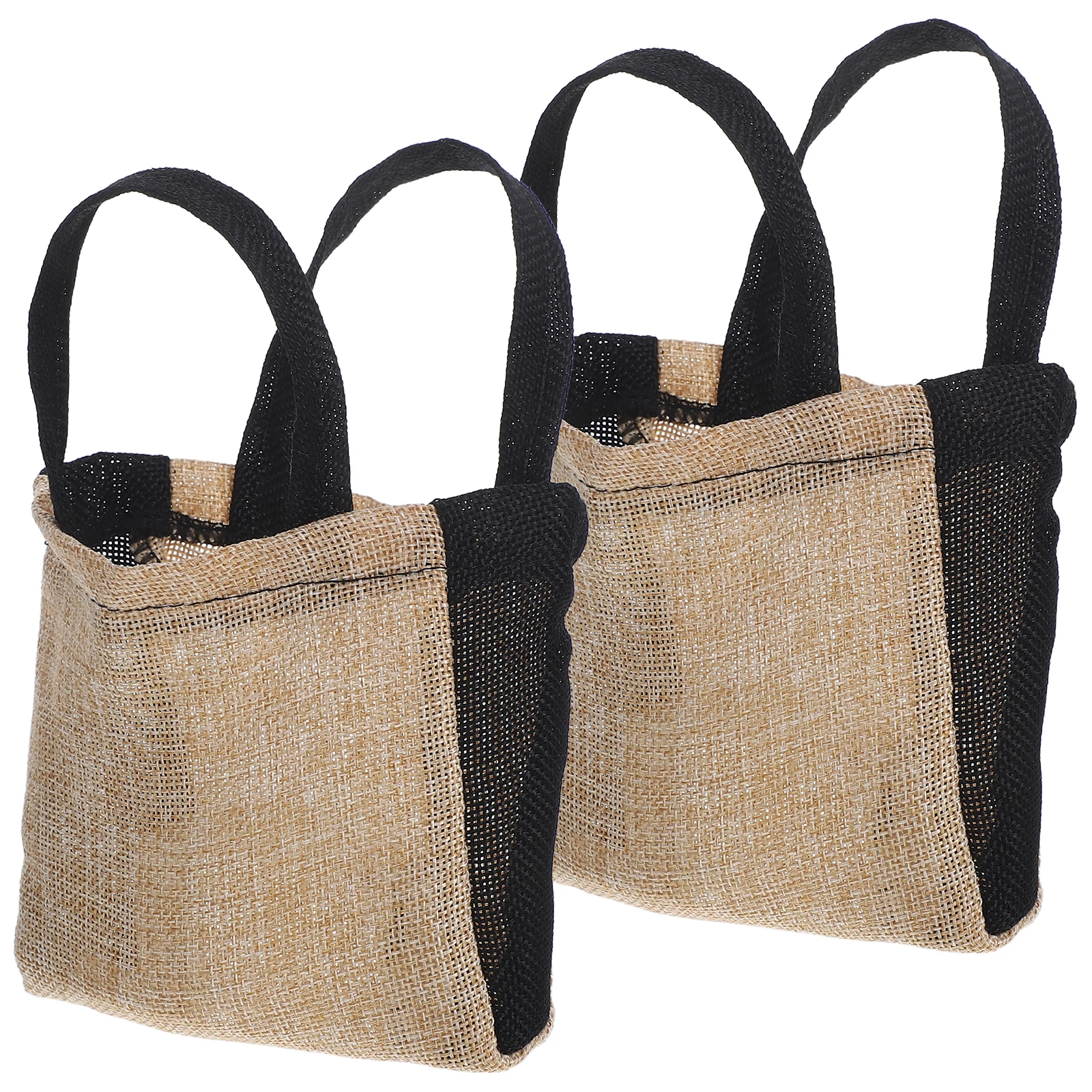 

2pcs Jewelry Storage Bag Vintage Tote Handbag Travel Daily Use Black Lightweight Durable Multi-functional Organizer for storage