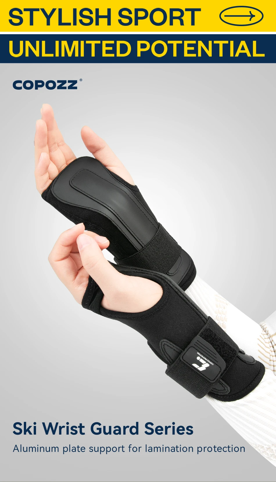 COPOZZ Erwachsenen-Ski-Handgelenkschutz, Snowboard-Handschutz, Roller-Handflächenpolster, Snowboard-Skating-Sportschutz für Männer, Frauen und Kinder – Detail 1