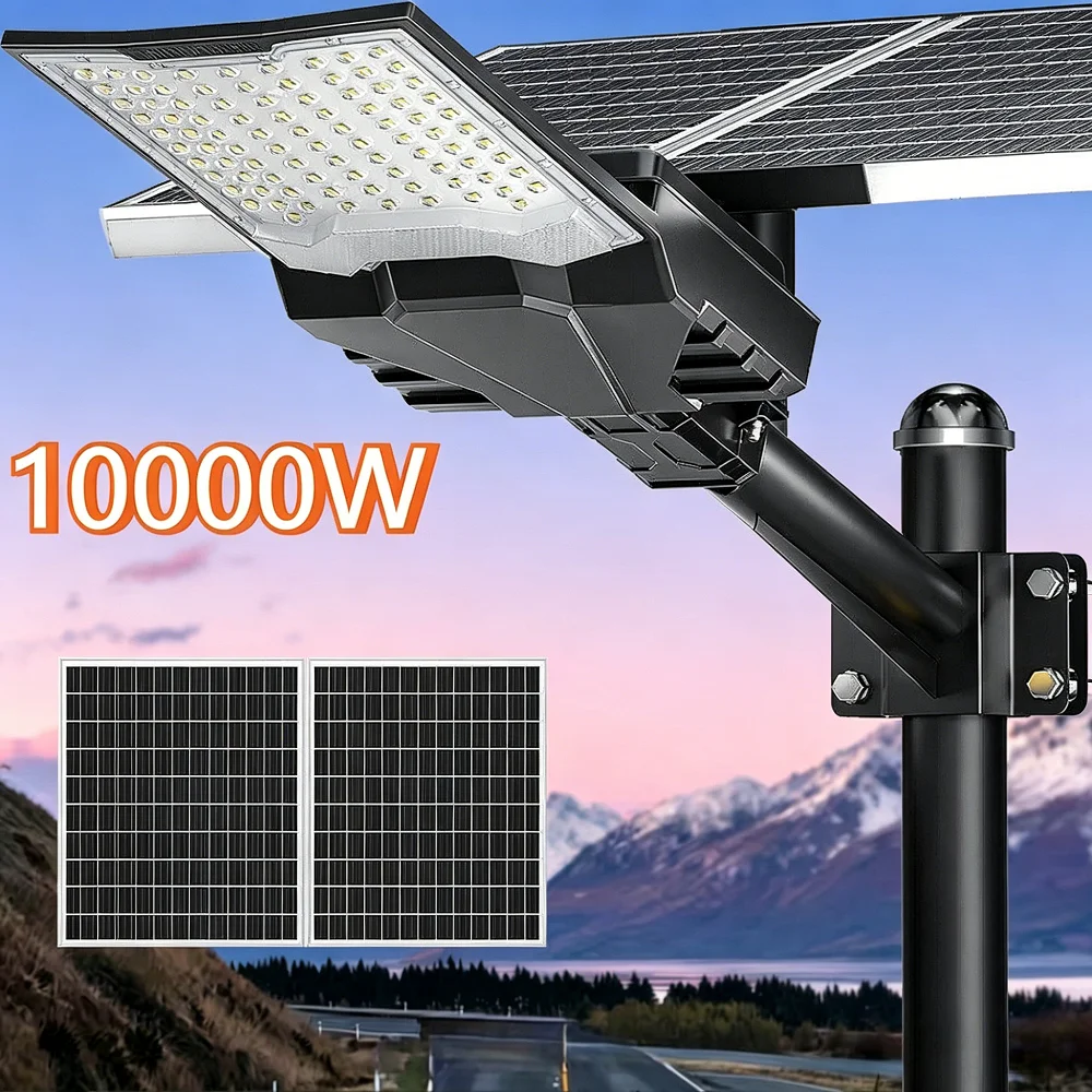 Solar-Straßenleuchten für den Außenbereich, 40000 mAh, leistungsstarke Solar-Sicherheitsflutlichter, Parkplatzbeleuchtung, Dämmerung bis Morgengrauen, für Außenbeleuchtung