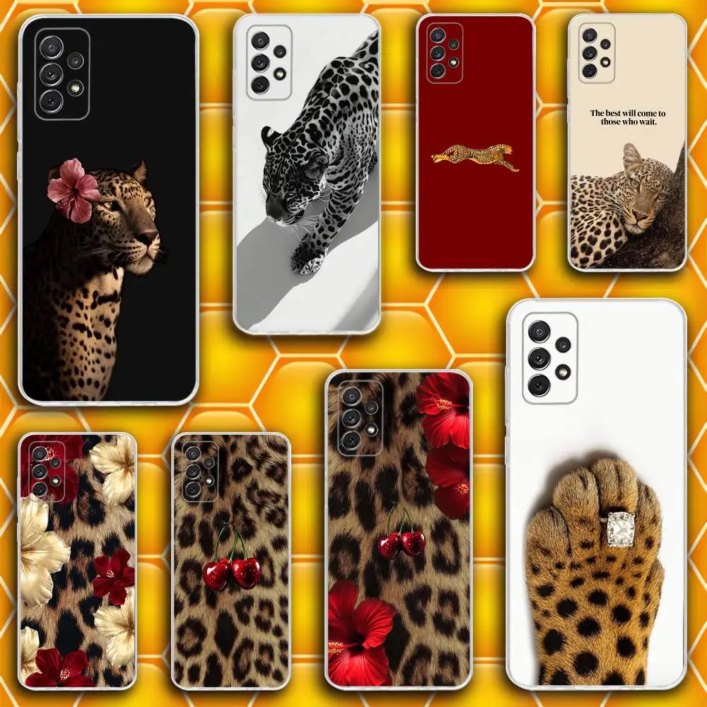 

Luxury fashion leopard print Phone Case Silicone For Samsung S30,23,21,22,20 FE lite,S10,9,PIus Note20ultra Soft Transparent