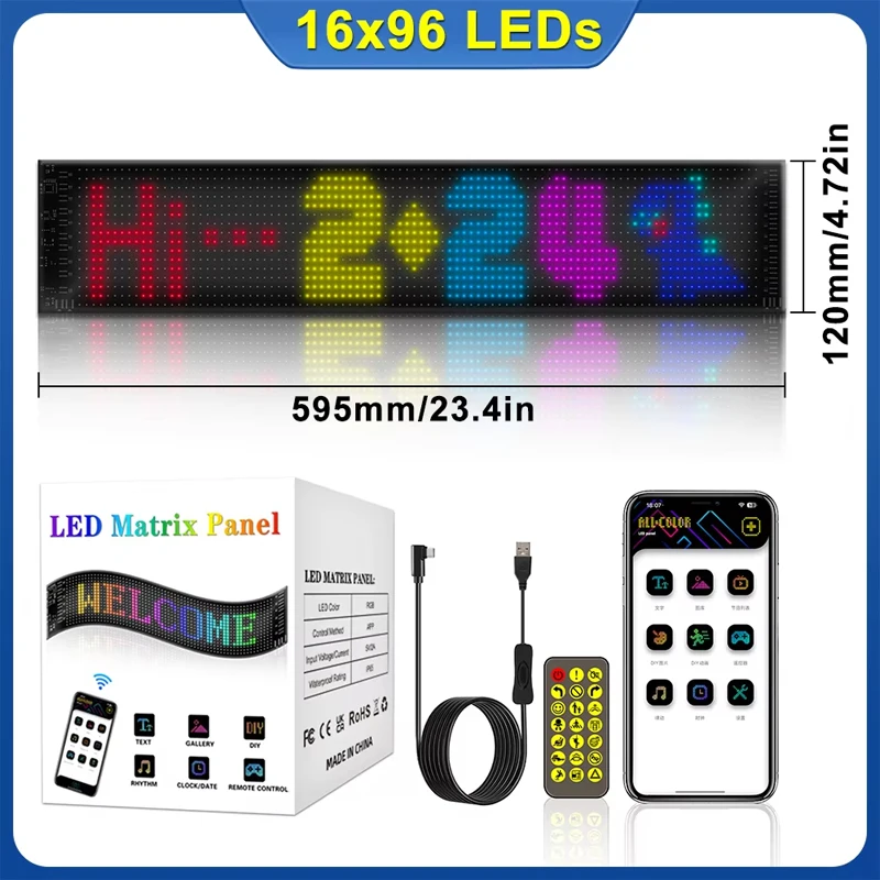 Multifunctional Bright Devil Eyes LED Light for Car Windshield Flexible Programmable Scrolling LED Display Bluetooth APP Control image 3
