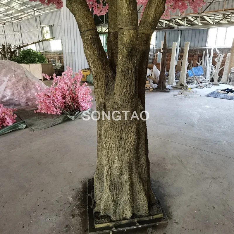 Imagem -06 - Árvore de Flor Artificial Songtao Personalizada Árvore de Sakura de Seda Decoração de Casamento Interior e Exterior Árvore Real Fibra de Vidro Venda Quente