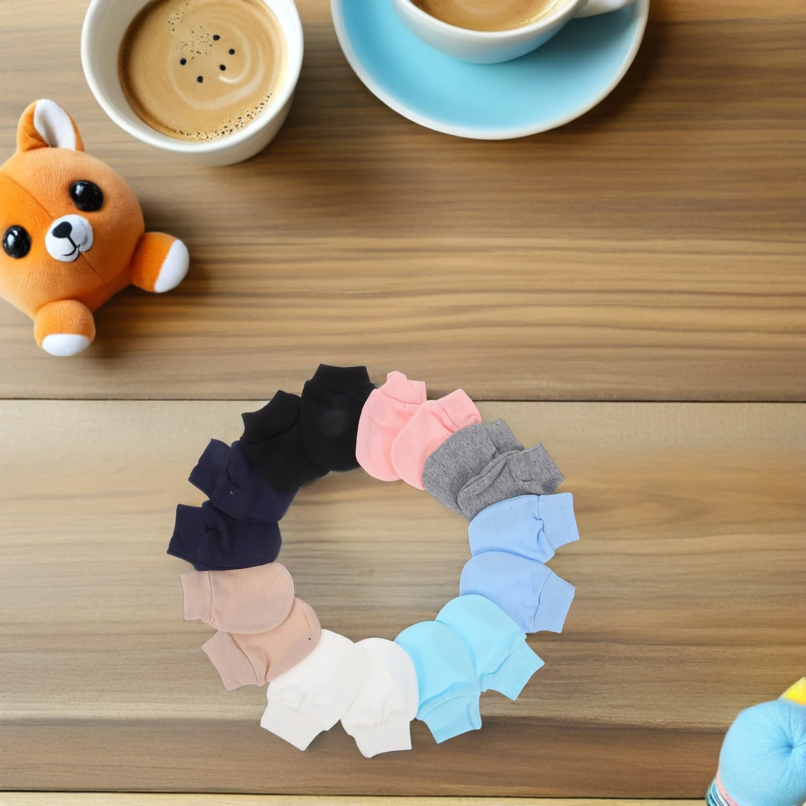 

Newborn Anti-Scratch Mittens Cotton Baby Gloves Soft Infant Hand Protection 0-12 Months No Scratch Gloves