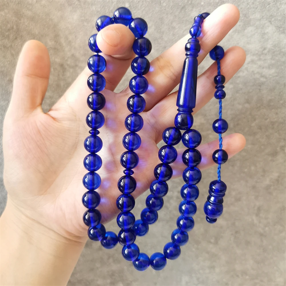 Blue Tasbih Islam Rosary Muslim Eid gift 33 prayer beads Man Misbaha Saudi Fashion Jewelry 10mm round tesbih sibha