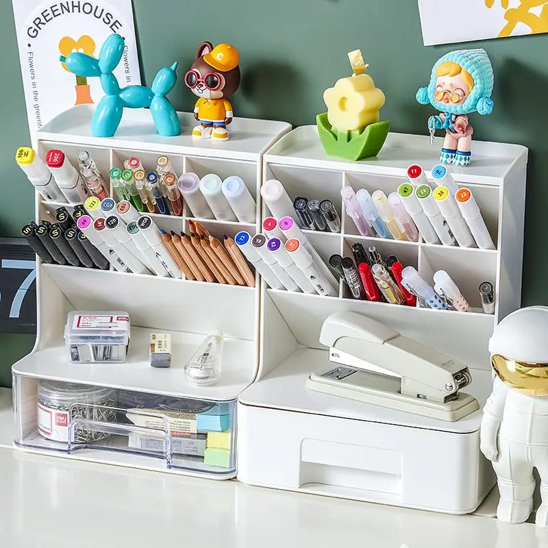 Desk Organizer Pen Stationary,High Capacity,Cosmetics Storage Organizer Caddy for Office, School, Home Supplies, Brithday Gift