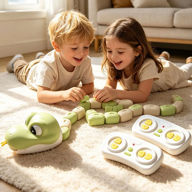 Remote Control Eating Snake Toy Greedy Bean Chasing Game RC Car Interactive Educational Toy Children Christmas Gifts