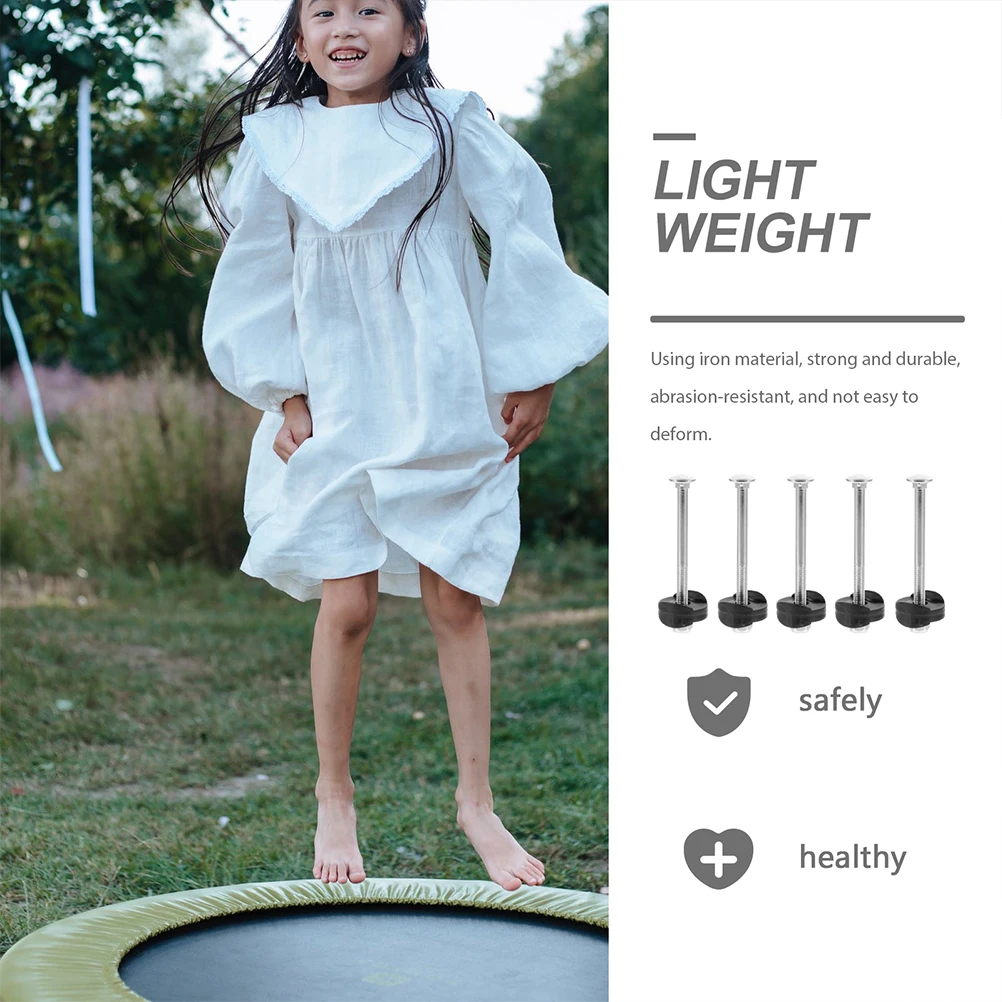 

8 Sets Trampoline Screw Sleeve Galvanized Steel Fixation Bolts Replacement Parts Metal Net Kit Sturdy Durable Children Safety