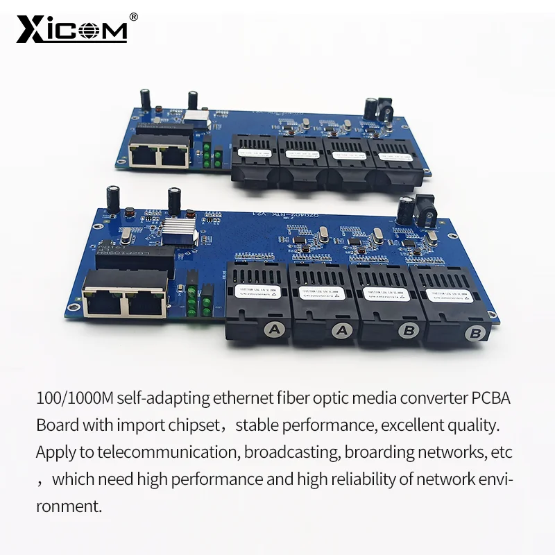 Imagem -04 - Gigabit Fibra Óptica Media Converter Ethernet Switch Singlemode Transceptor Rj45 Duplex Simplex Duplex sc 100 1000m Pcba Board