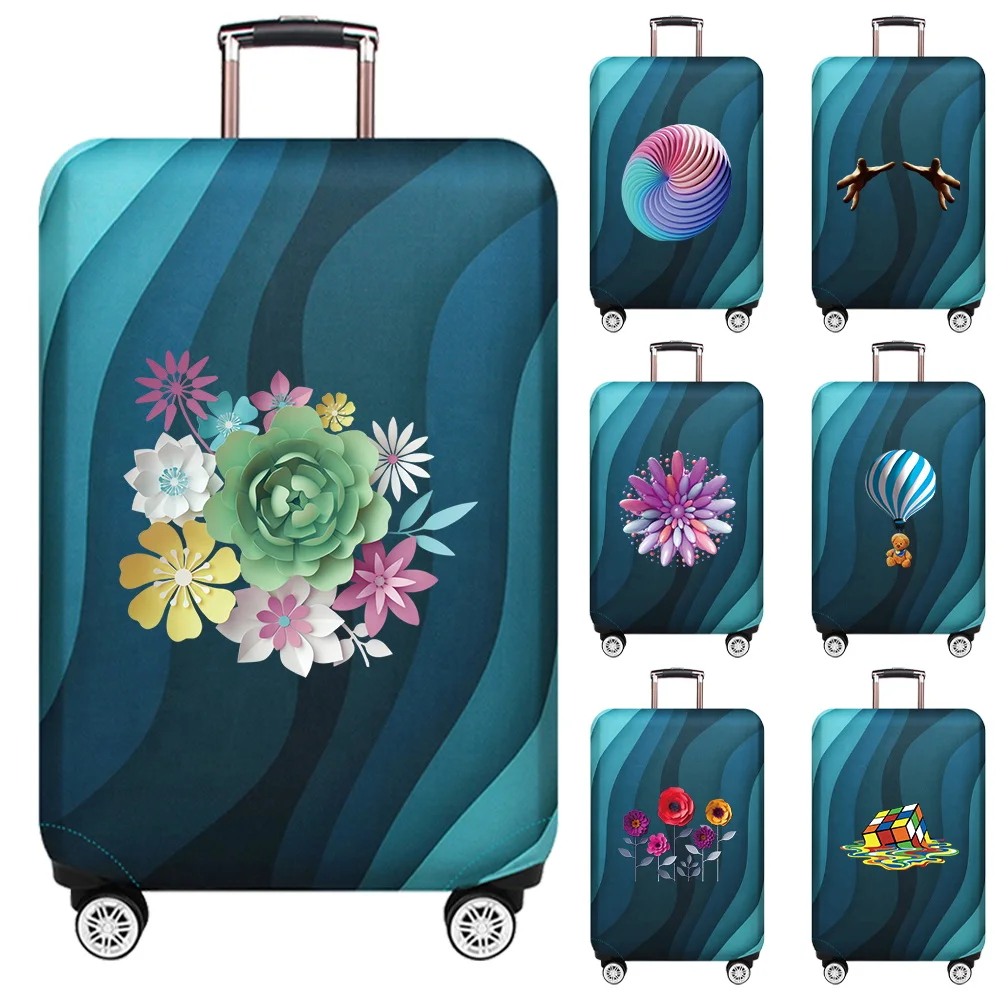 

Luggage Cover Travel Suitcase Protective Cover 3D Pattern Series Dust-Proof Elastic Fabric for 18-32inch Baggage Case