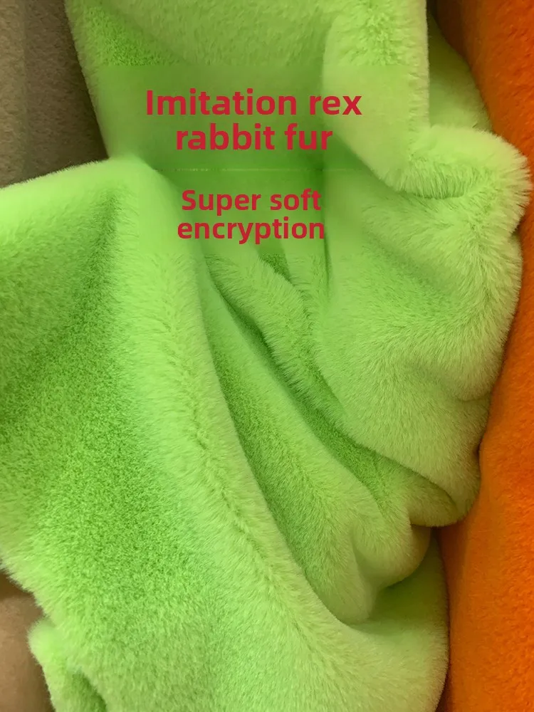 

Thiened Plu Fabric Rabbit Fur Coating Counter Display Baund Cloth for Clothes And Scarf Chinese Sle Pure Color Hom...