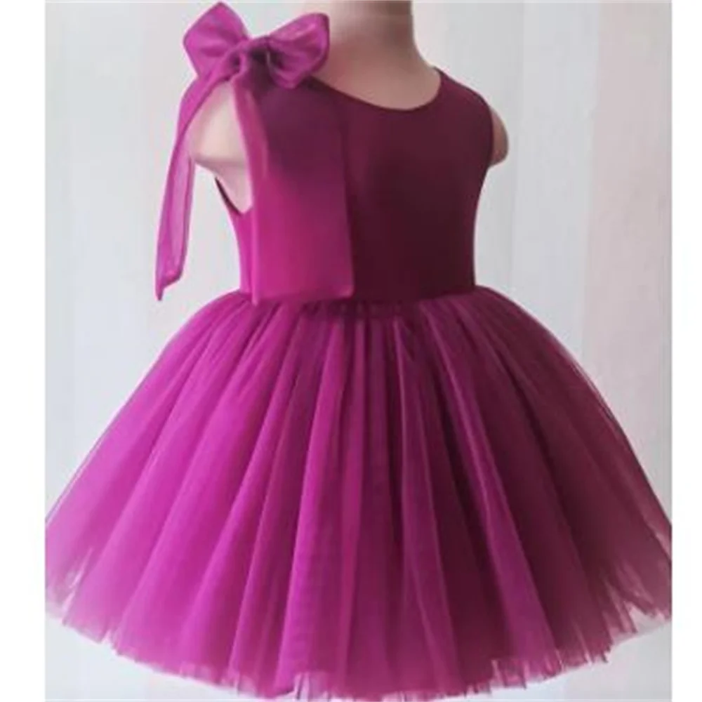 

Children's Princess Dress 2024 New Ballet Sleeveless Solid Color Bow Organza Fluffy