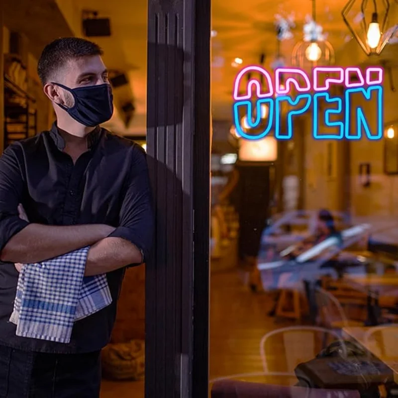 Neon Open Neon Sign LED Neon Light For Wall Decor For Store Bar Club Salon Coffee Store Restaurant Hotel Retail Shop Window