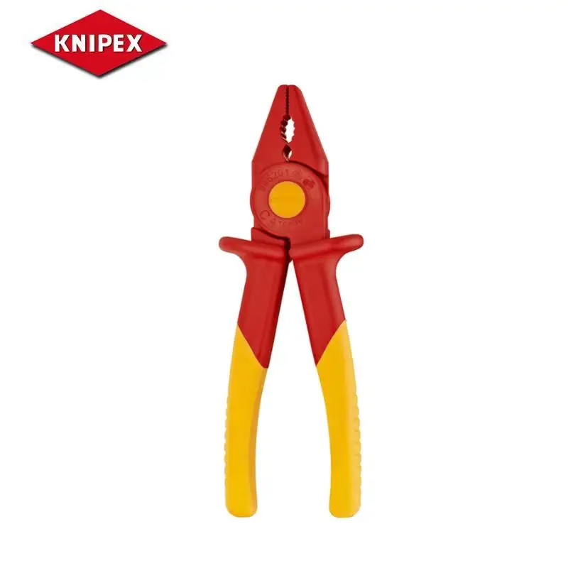 KNIPEX  Tools 98 62 01 Nose Cutting Plastic Pliers 1000V Insulated, Red/Yellow