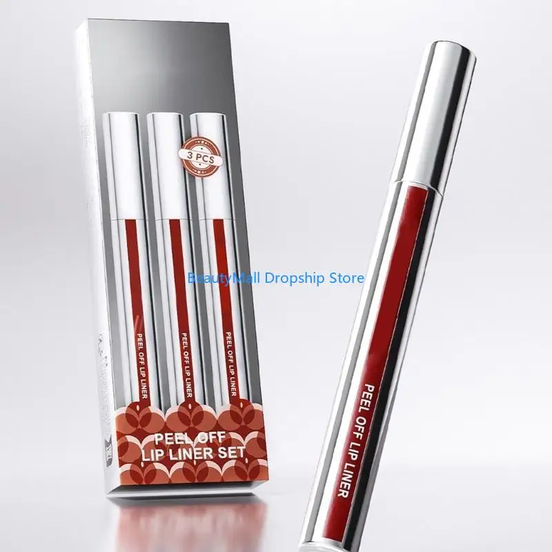 40JD 3 stks professionele afpellen lipvoering vlek matte afwerking waterdicht en vleugje goed voor precieze lipdefinitie