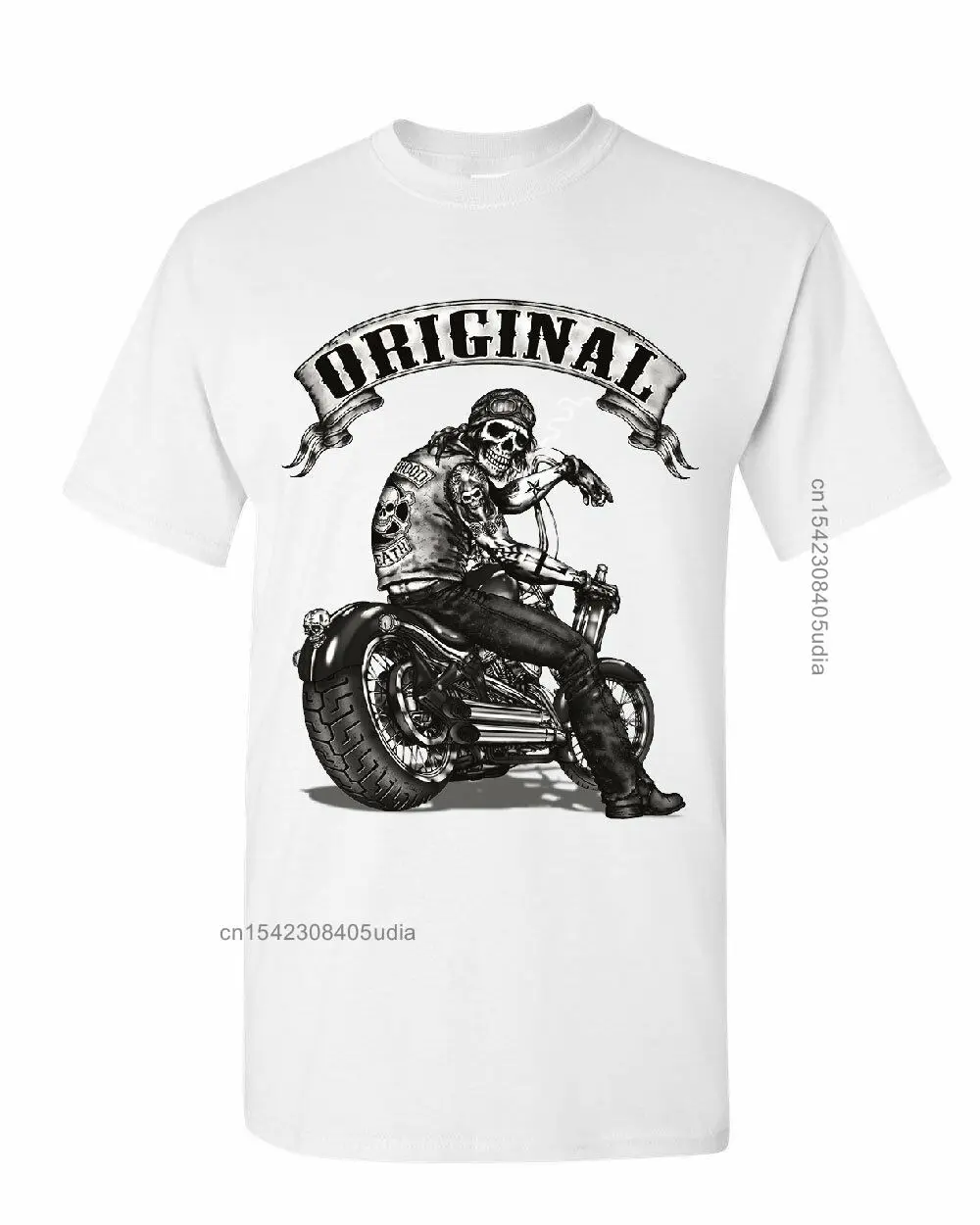 Original Biker Skull T-Shirts Ride Or Die Route 66 Motorcycle Mc New T Shirt Men Summer Design T Shirt