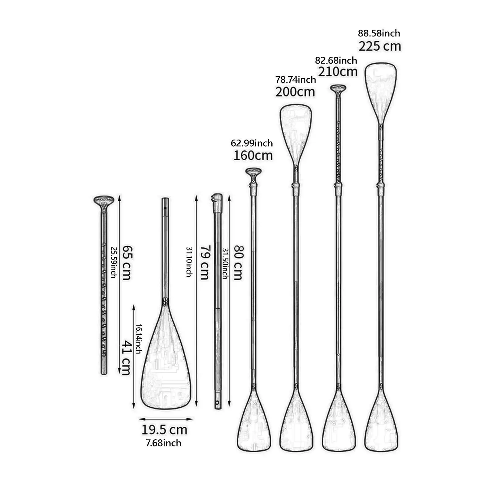 Remo de Kayak ligero, eje de aluminio, ajustable, resistente, para deportes acuáticos, tabla de surf, bote inflable, canoa, surf