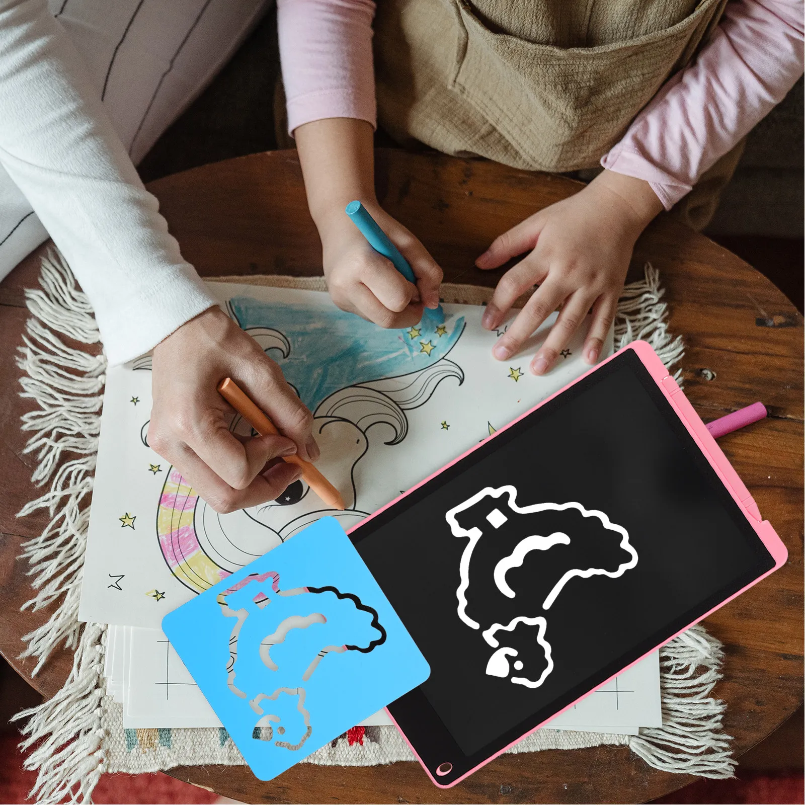 

2 набора трафаретов для рисования на доске: милые животные, многоразовые пластиковые трафареты для рисования, трафареты для ЖК-планшетов для рисования