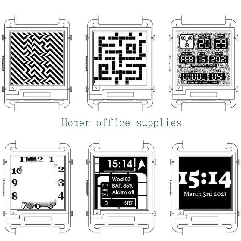 K43B Intelligent Watch ESP32 WIFI Bluetoothcompatible Programmable Watch E Paper Watch With Open Source Hardware And Software