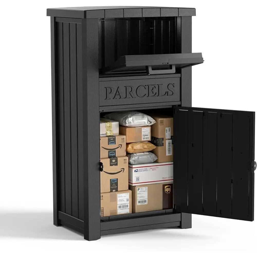 

Package Delivery Boxes or Outside, Storage Parcel Drop Mail Box Outdoor Large Mailbox UV-Resistant Waterproo Secure Resin Lockab