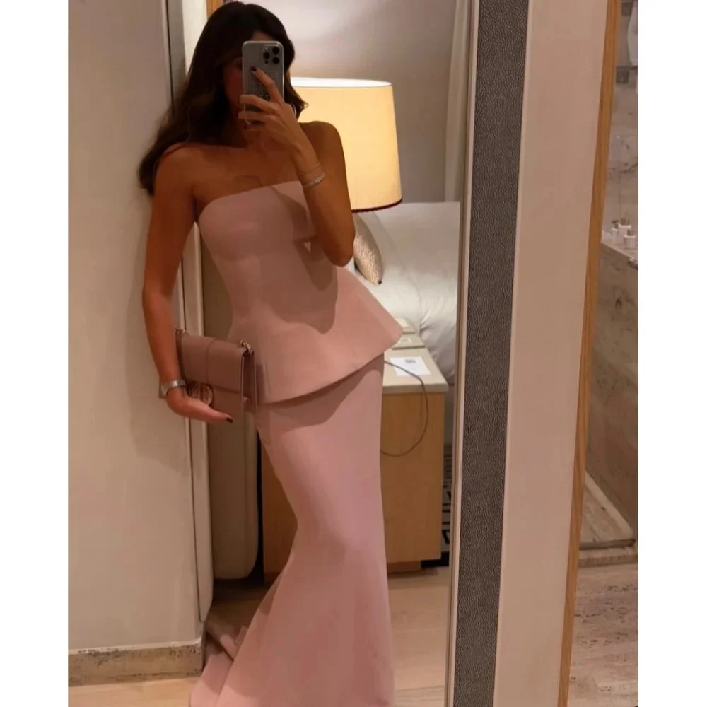 

Elegant Evening Dress for Woman Strapless Prom Dresses Sleeveless Two-Piece Mermaid Formal COcktail Party Gowns Customized