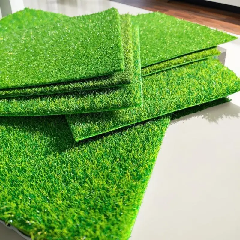 1/2 Uds proyecto DIY accesorios de paisaje de tren 15/30cm alfombra de hierba 3mm 5mm 8mm de espesor alfombra Artificial