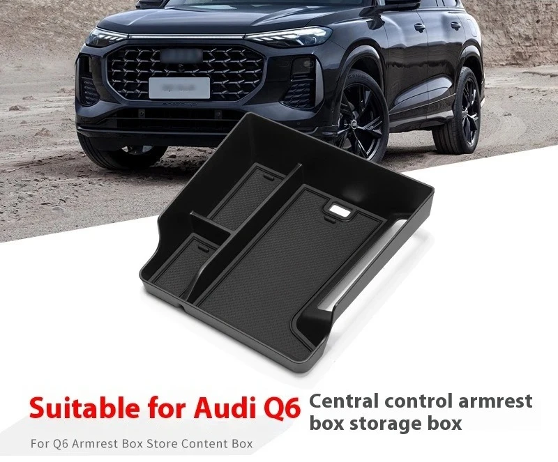 

Для AUDI Q6 2021, лоток для центральной консоли автомобиля, подлокотник, ящик для хранения, разделительный лоток, органайзер из АБС-пластика, аксессуары для интерьера и уборки автомобиля