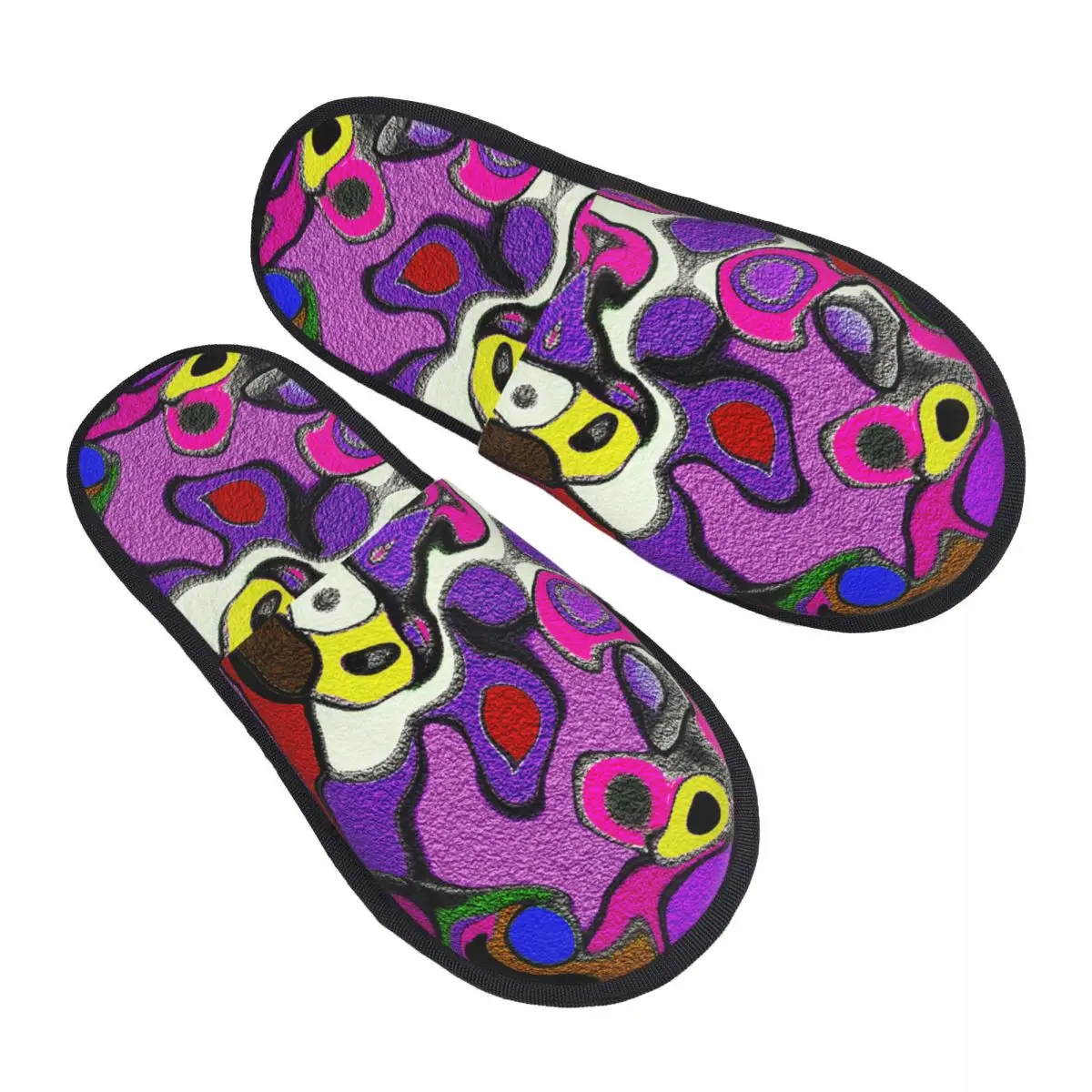 Custom Melted Rubiks Cube Soft Memory Foam House Slippers Women Comfy Warm Anti-Skid Slipper