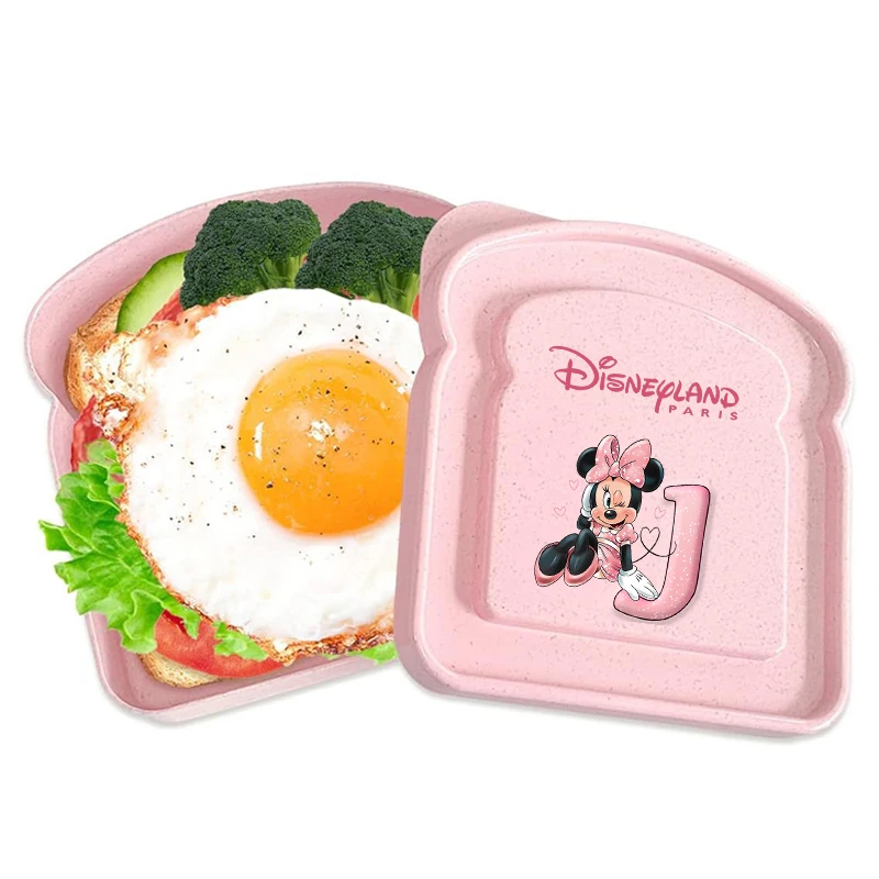 

26letter Minnie Sandwich Containers Lunch Box Storage Box with Lid Portable Food Storage Case Reusable Microwave Lunch Case
