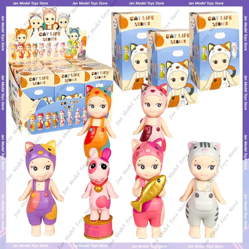

Kawaii Sonny Angel Blind Box Motherland Edition Cat Life Series Collection Anime Figure Ornament Doll Fans Kid Christmas Gifts