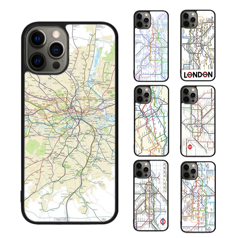 London Underground Tube Map Phone Case cover For iPhone SE2020 15 16 14 13 12 11 Pro Max Coque For Apple 8 PLUS 7 fundas