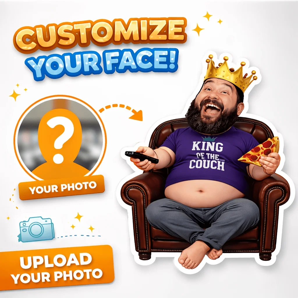 Customized Refrigerator Magnets with Personalized Photos, Funny Pizza Sofa King Personas for Men's Memorabilia Gifts