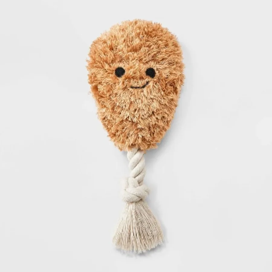 8.5" Chicken Drummie Dog Plush and Rope Toy - view 3