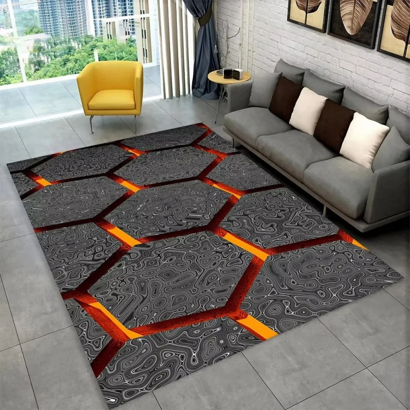 

3D Abstract Modern Geometric Illusion Area Rug,Carpet Rug for Living Room Bedroom Sofa Doormat Decor,Kid Game Non-slip Floor Mat