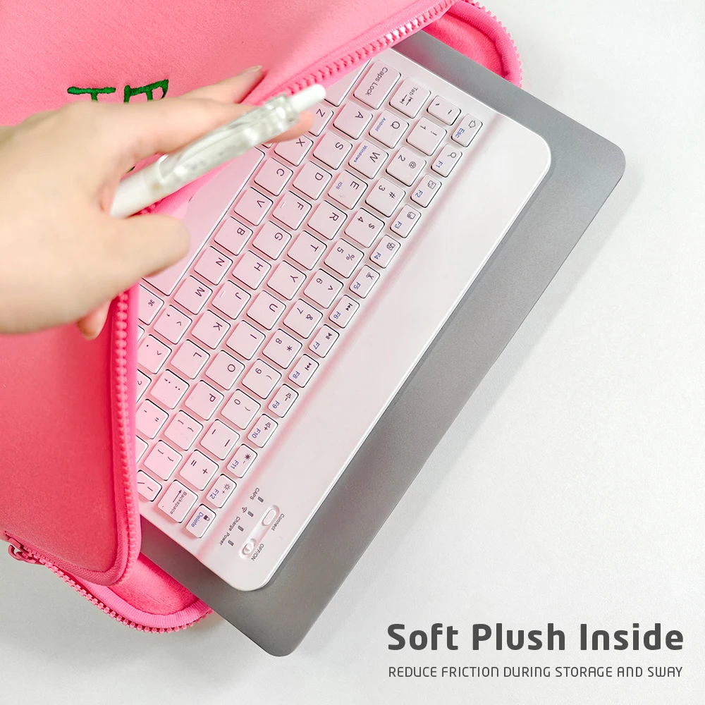 Cute Laptop Sleeve Bag Tablet Case For 9.7 11 13 14 15.6 16Inch For MacBook Air Pro Xiaomi Dell Acer Notebook Computer Case，Pink