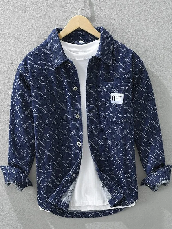 

Повседневная рубашка с принтом для мужчин, весна-осень, новая модель, универсальная, с тонким воротником, верхняя одежда, модная, городская, дышащая, с длинным рукавом