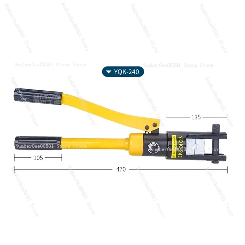 

YQK-240/300 Manual hydraulic pliers copper aluminum nose pressure wiring Hexagonal confining pressure 12T All steel thickening