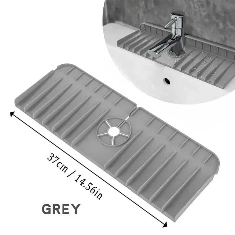 Silicone Faucet Mat Dish Soap Sponge Holder Sink Kitchen Countertop Drying Mat Bathroom Kitchen Sink Splash Guard Drain Pad view 5